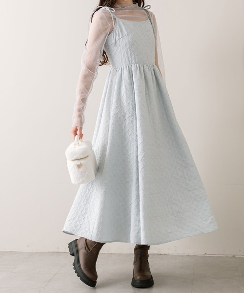 （未使用）JOIEVE リリーフレアワンピース　オケージョン36 スペシャリテ【リリー ワンピース】 お色展開：ホワイト ／ サイズ展開