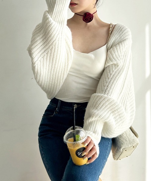 ROYAL PARTY（ロイヤルパーティー） カーディガン 畦編みニットボレロ