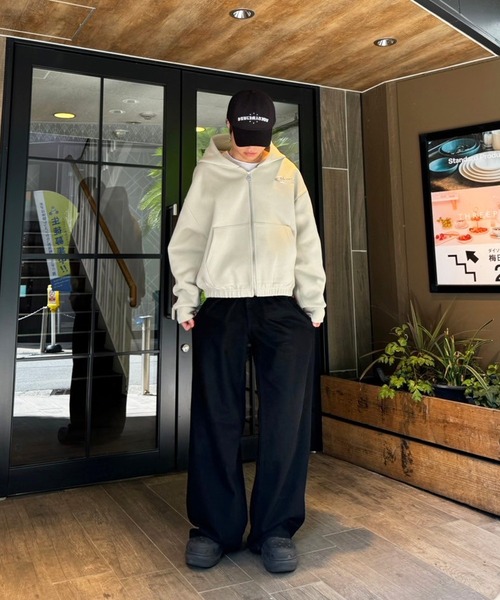 MEMORY パーカー 「MEMORY」メタルロゴ ボンディング ショート丈