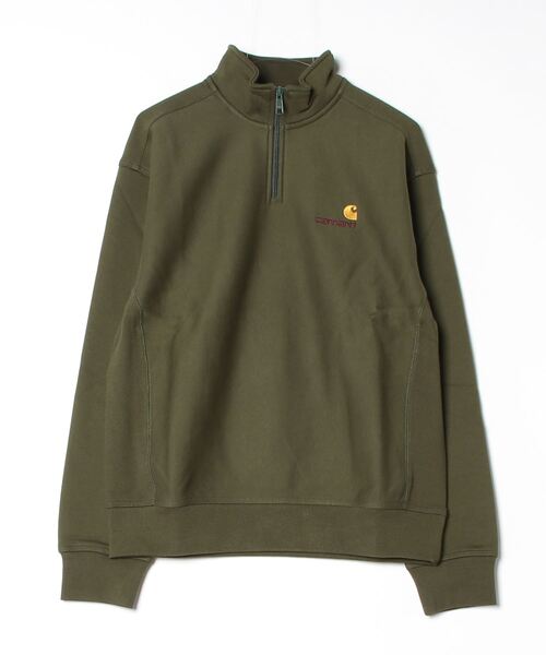 【人気商品！】Carhartt カーキAmericanScriptスウェットシャツ 人気商品！】Carhartt カーキAmericanScriptスウェットシャツ
