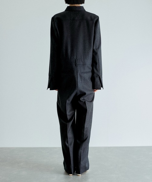 ADAM ET ROPE'（アダムエロペ） オールインワン フラノシャツカラーZIP