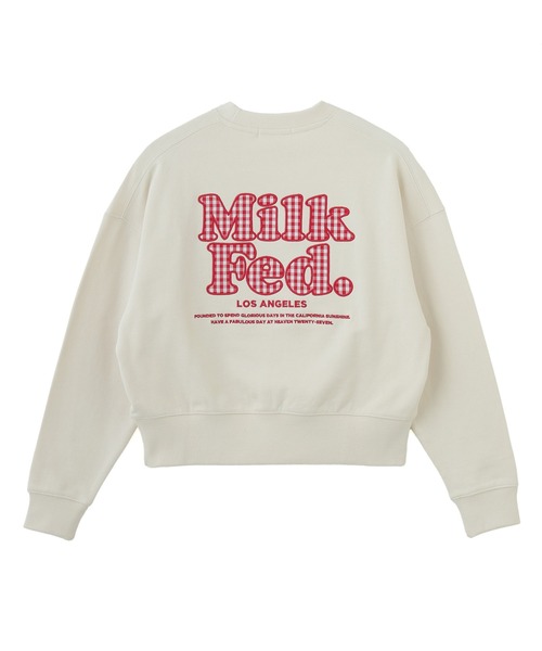 トレーナー スウェット GINGHAM LOGO SHORT SWEAT TOP レディース