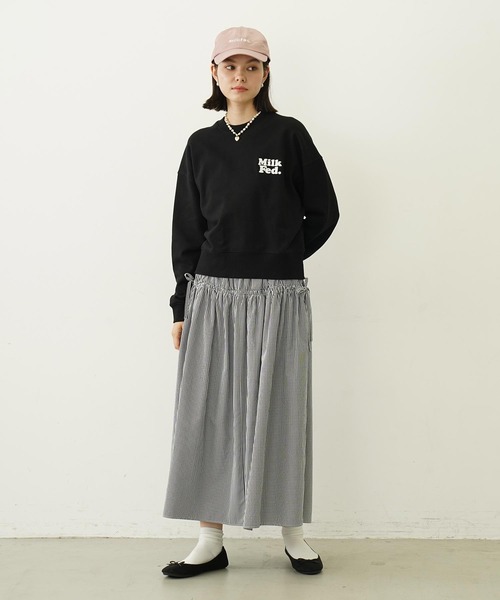 MILKFED.（ミルクフェド） トレーナー スウェット GINGHAM LOGO SHORT