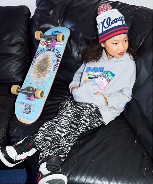 XLARGE KIDS キャップ 帽子 ライン入りニットキャップ キッズ 子供 