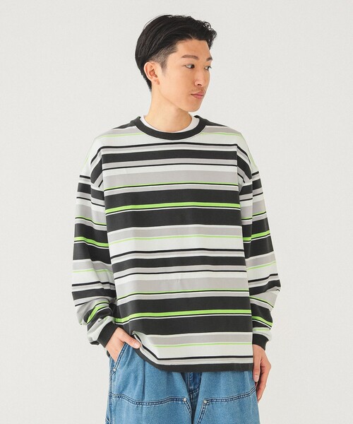 BEAMS ボーダーロンt BEAMS tシャツ マルチボーダー ロングスリーブ Tシャツ メンズ