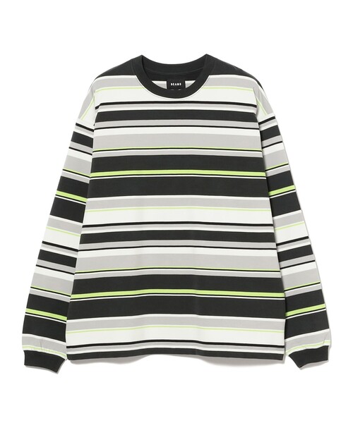 美品BEAMS PLUS ラグランスリーブ ボーダー ロングスリーブTシャツ L BEAMS tシャツ マルチボーダー ロングスリーブ Tシャツ メンズ
