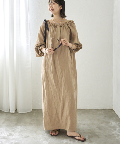 plage 「Plage」 長袖ワンピース 36 ベージュ レディース : ZOZOTOWN 