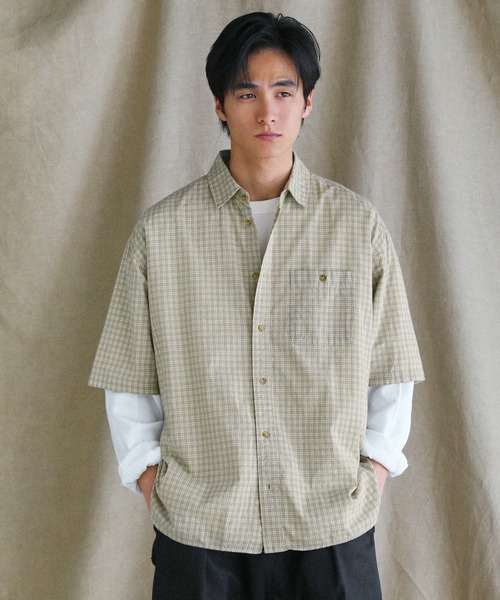 VERON（ヴァロン） シャツ 半袖 日本製播州織ドビーミニチェック