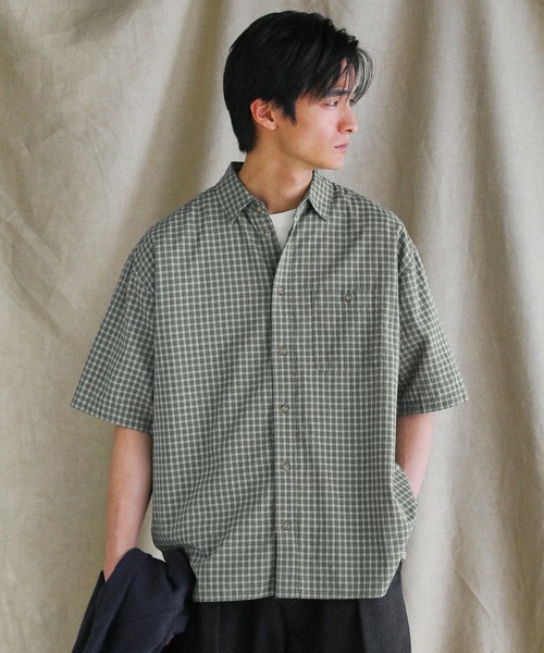 VERON（ヴァロン） シャツ 日本製播州織ドビーミニチェックボクシーA