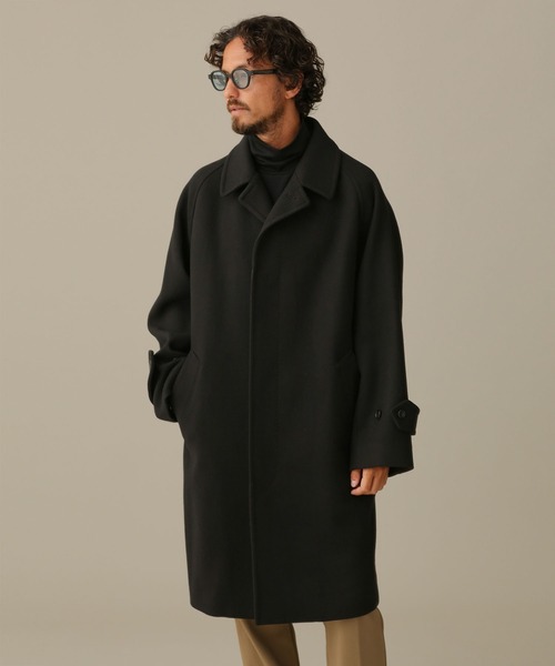 NANO UNIVERSE ブラックレザーコート NANO universe（ナノ・ユニバース） ステンカラーコート M ブラック