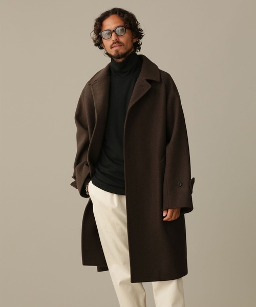 NANO universe（ナノ・ユニバース） ステンカラーコート M ブラック