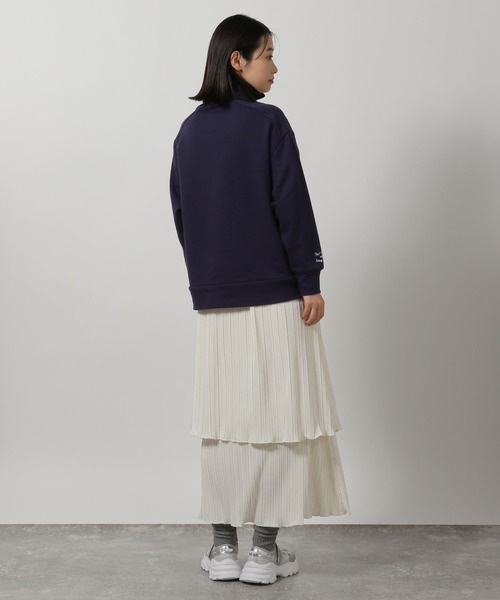 LAKOLE（ラコレ） トレーナー スウェット レターロゴハーフZIPプル