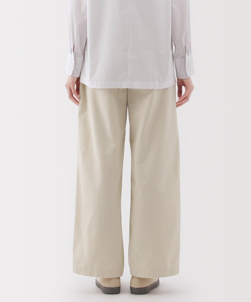 無印良品（MUJI） ワイドパンツ パンツ 婦人 ムラ糸 チノタックワイド
