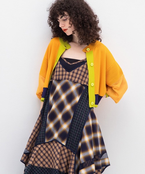 AULA AILA（アウラ アイラ） カーディガン カラーブロックショート
