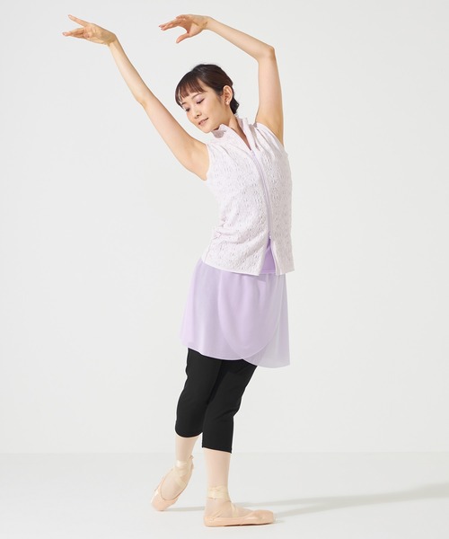 Chacott レーシーバレエニットベスト M ブラック Chacott ニット セーター 「ノーソーイングニット」レーシー