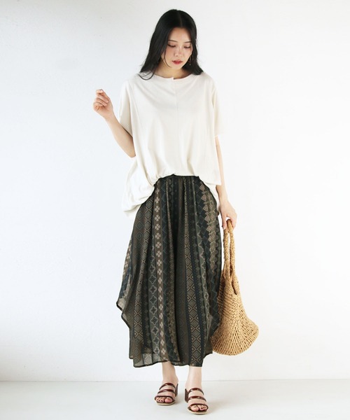 OTONA パンツ オリエンタル柄のシアーパンツ レディース : ZOZOTOWN