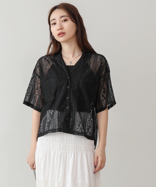 BAB（バブ） ブラウス シャツ 半袖 レースブラウス レディース
