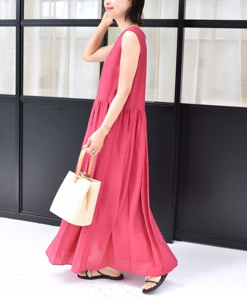 SHIPS（シップス） ワンピース 「手洗い可能」シルク混 シアー