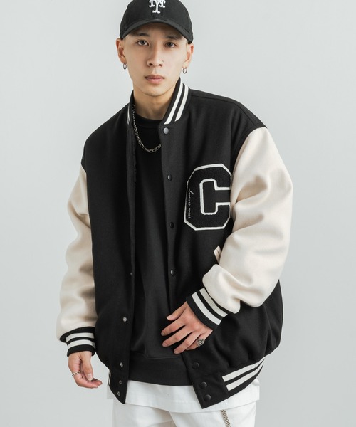 「Rocky Monroe」 「Beno」スタジャン LL ロイヤルブルー メンズの画像2