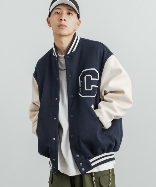 「Rocky Monroe」 「Beno」スタジャン LL ロイヤルブルー メンズの画像9