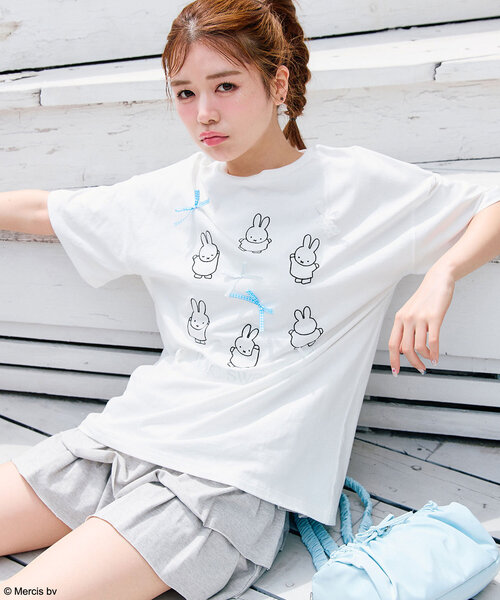 OLIVE des tシャツ miffy ribbon Big T レディース : ZOZOTOWN