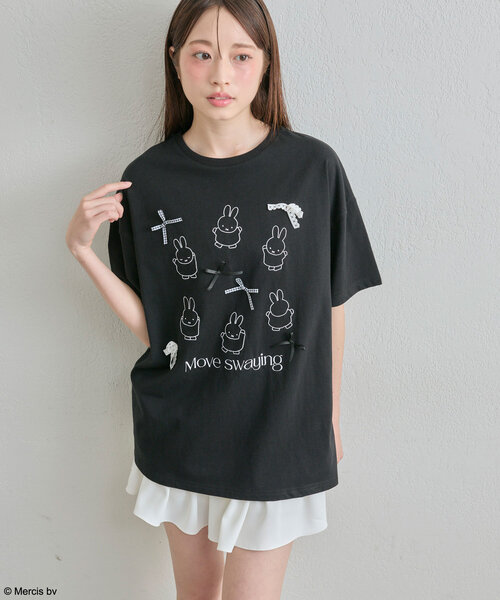 OLIVE des tシャツ miffy ribbon Big T レディース : ZOZOTOWN