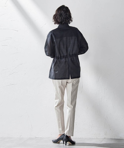 la.f（ラ・エフ） ブラウス シャツ ポケット付きシアーシャツ