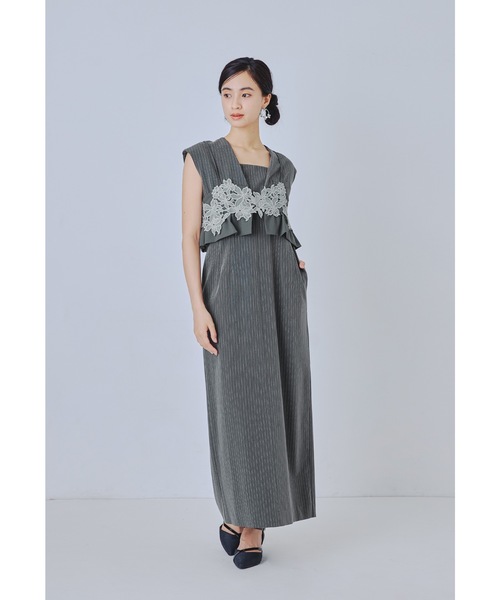 美品✨　ジョンピアーズ　スリーピース　ストライプ　光沢　毛混　結婚式　パーティー 楽天市場】Aライン フレア ワンピース ビジュー パール付き 光沢