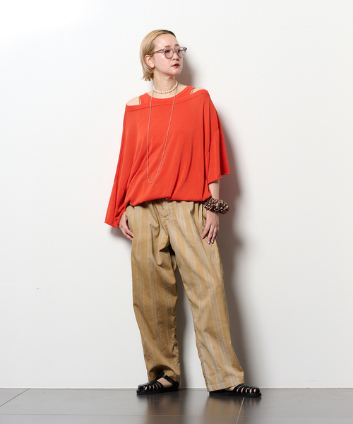 ニット セーター “O”COTTON NAYLON T-SHIRT：ニット レディース