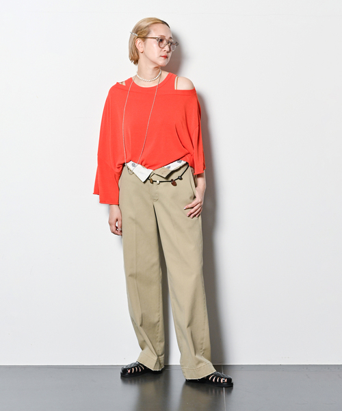 ニット セーター “O”COTTON NAYLON T-SHIRT：ニット レディース