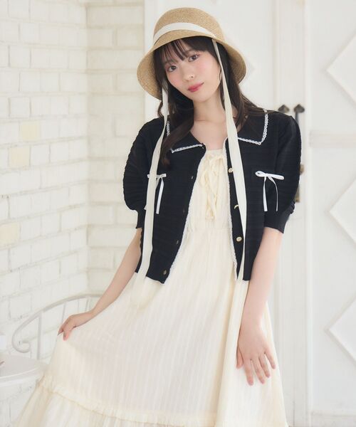 リボン付きレースロングワンピ✭春のお出かけに最適なシンプルデザイン RETROGIRL ワンピース リボンレースロングOP : ZOZOTOWN Yahoo