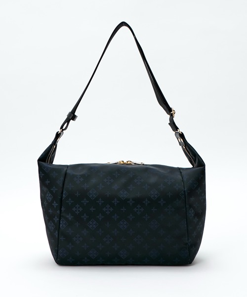 極美品・新同■russet モノグラム ボディバッグ ブラック×ブルー PRADA ボディバッグ 2VH171 OOO 2DMG Re－Nylon(505923188