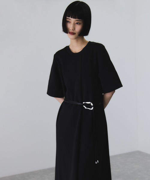 ADAM ET ROPE' ワンピース 「サステナブル」ベルトコンビアシメ