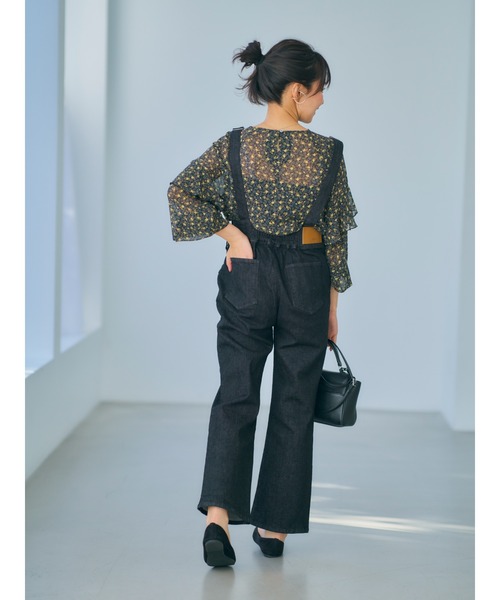 COHINA DENIM フレアサロペットパンツ サロペット オーバーオール COHINA DENIM フレアサロペット