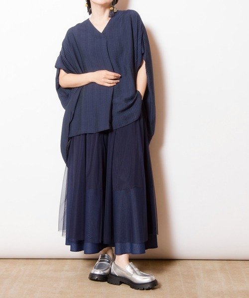 OSMOSIS ブラウス シャツ バックギャザーブラウス レディース