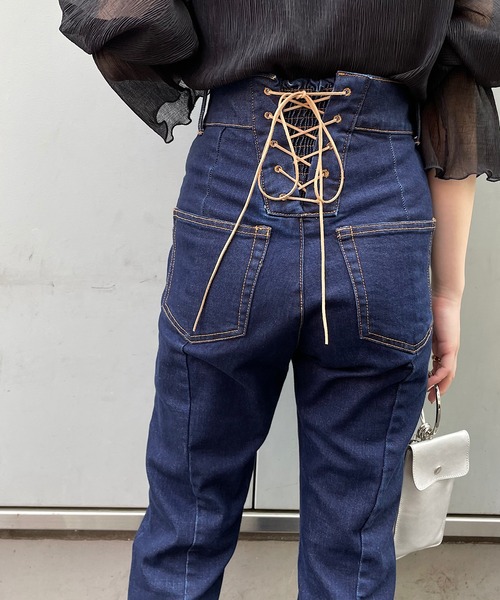 chicoダメージデニムパンツ Chico 「Chico」 ダメージ加工デニムパンツ SMALL ピンク