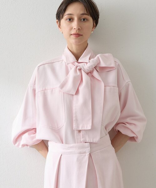 Whim Gazette（ウィム ガゼット） ブラウス シャツ デニムボウタイ