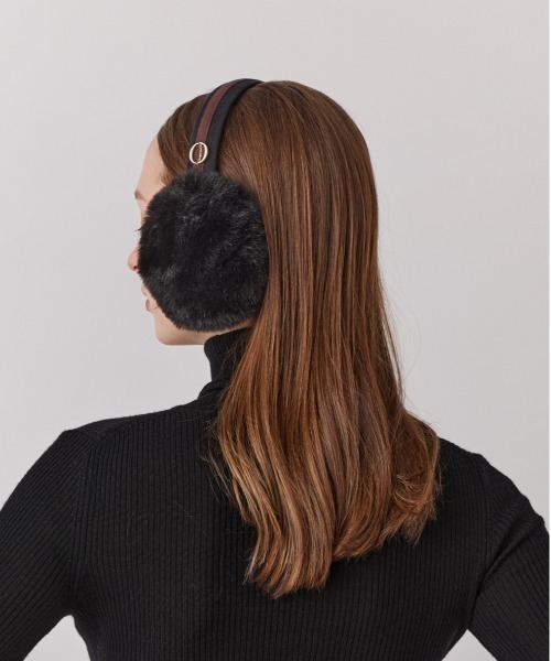 Chapeau d'O ブラックファー耳あて Chapeau d' O（シャポードオー） 耳当て イヤーマフ Rex Fake Fur