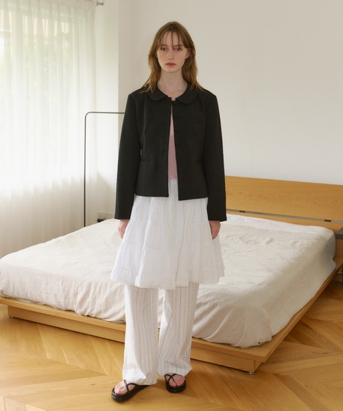 GIUNON ジャケット テーラードジャケット round collar short jacket