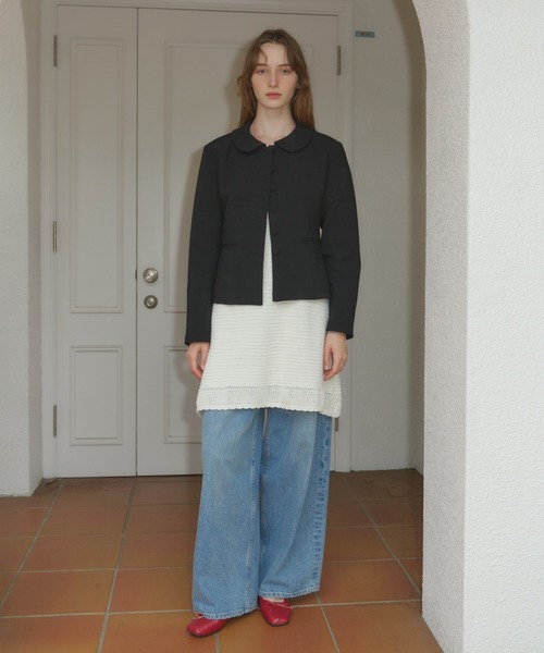 GIUNON ジャケット テーラードジャケット round collar short jacket