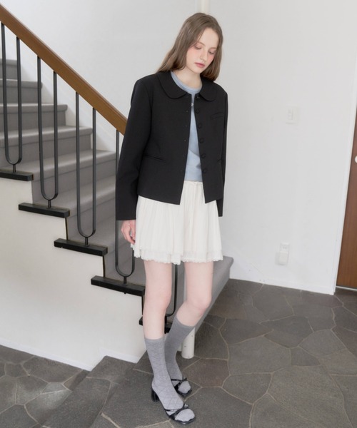 GIUNON ジャケット テーラードジャケット round collar short jacket