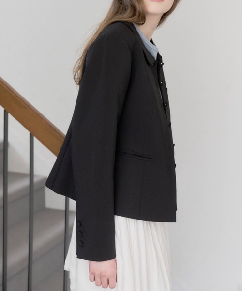 giunon ラウンドカラーショートジャケット ブラック GIUNON ジャケット テーラードジャケット round collar short jacket