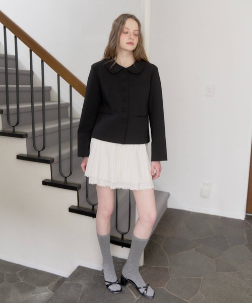 giunon ラウンドカラーショートジャケット ブラック GIUNON ジャケット テーラードジャケット round collar short jacket