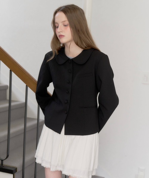 GIUNON ジャケット テーラードジャケット round collar short jacket
