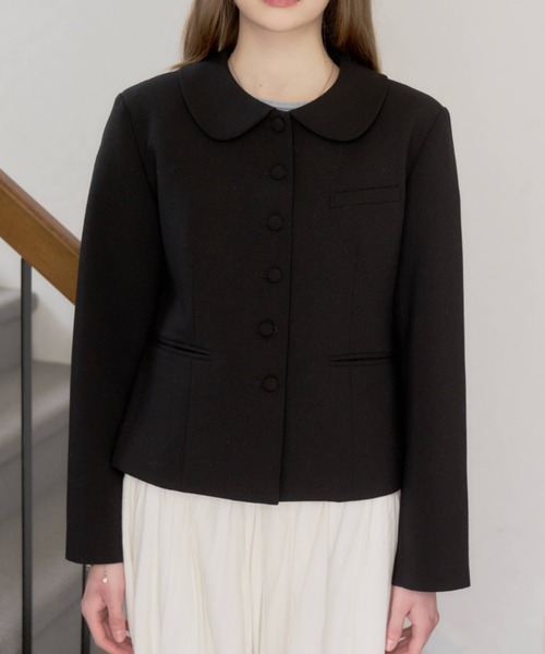 GIUNON ジャケット テーラードジャケット round collar short jacket