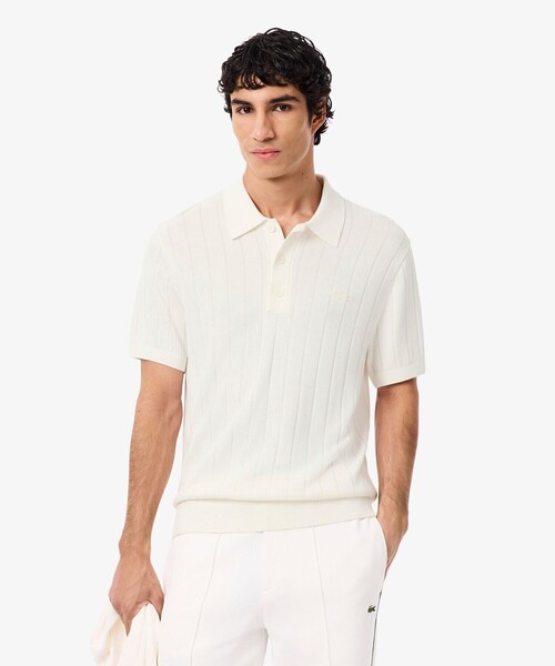 80s ラコステ ニットポロシャツ LACOSTE（ラコステ） カジュアル トップス ロゴ ニット ポロ セーター