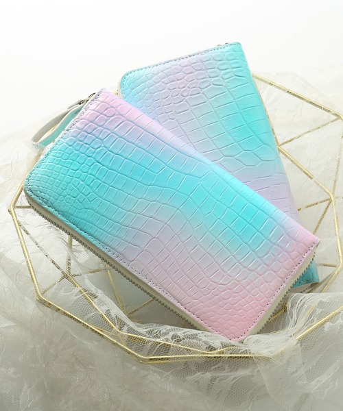 sankyo shokai（三京商会） 財布 クロコダイル パステルカラー