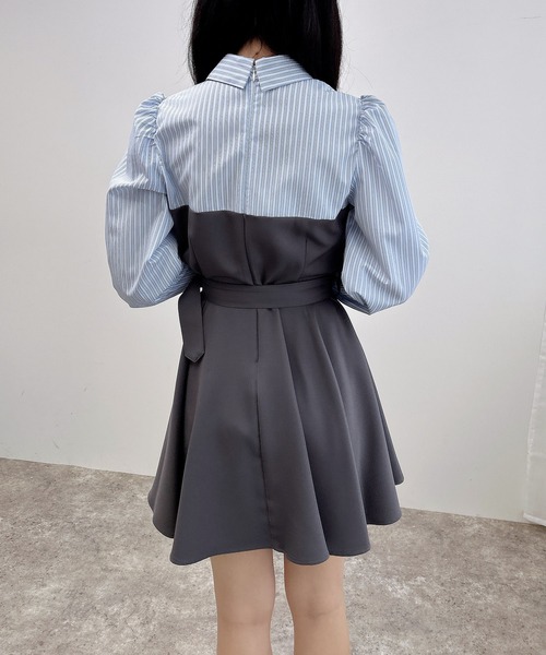 INGNI（イング） ワンピース 「WEB限定」シャツドッキングフレアミニ