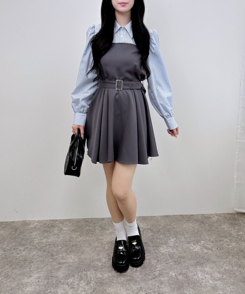 INGNI（イング） ワンピース 「WEB限定」シャツドッキングフレアミニ