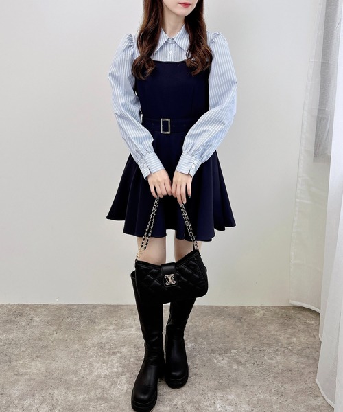 INGNI（イング） ワンピース 「WEB限定」シャツドッキングフレアミニ